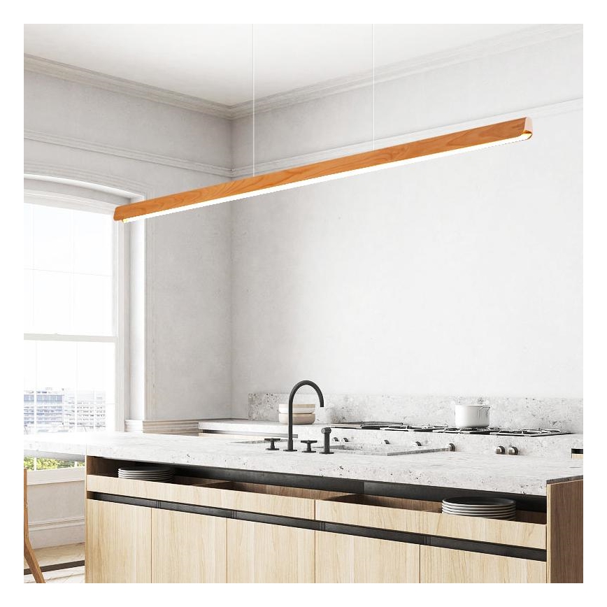 Suspension filaire LED/26W/230V 4000K 150 cm hêtre/bois massif