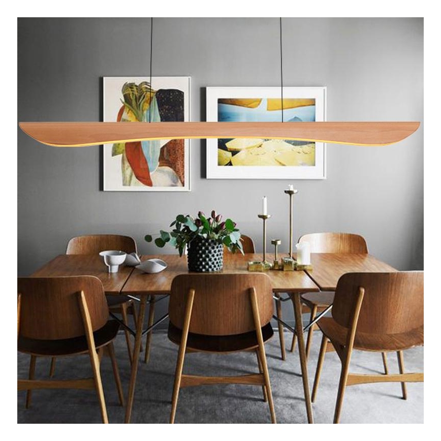Suspension filaire LED/26W/230V 4000K 150 cm hêtre/bois massif