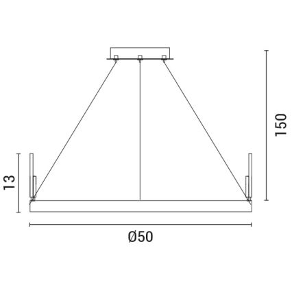 Suspension filaire LED/35W/230V 3000K doré