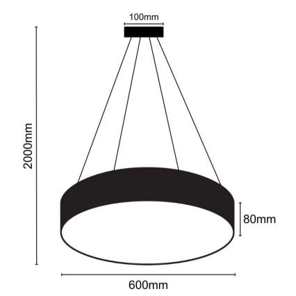 Suspension filaire LED/35W/230V 4000K d. 60 cm