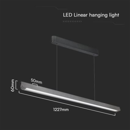 Suspension filaire LED/36W/230V 3000/4000/6400K anthracite