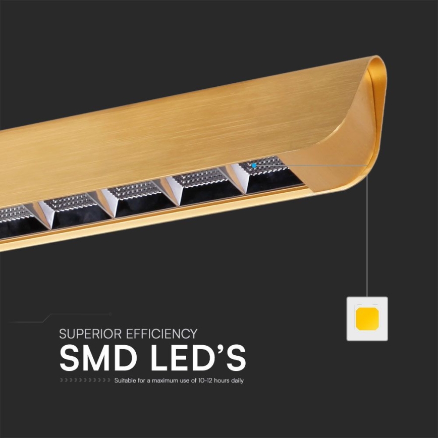 Suspension filaire LED/36W/230V 3000/4000/6400K doré