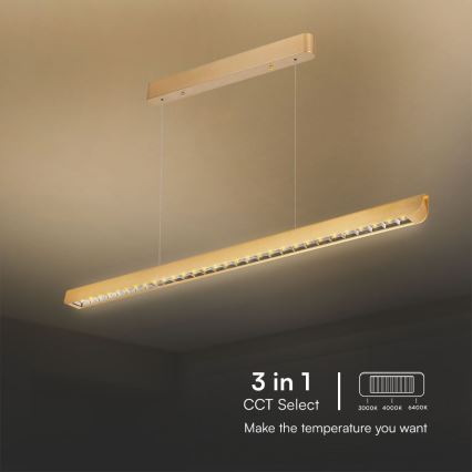 Suspension filaire LED/36W/230V 3000/4000/6400K doré
