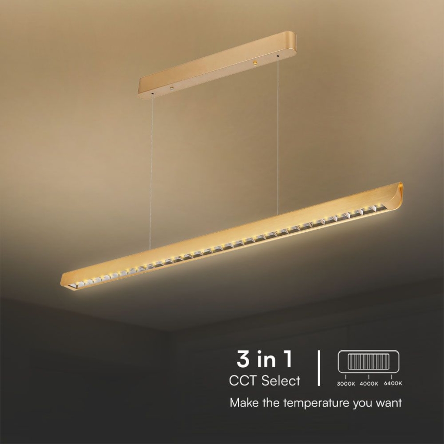 Suspension filaire LED/36W/230V 3000/4000/6400K doré