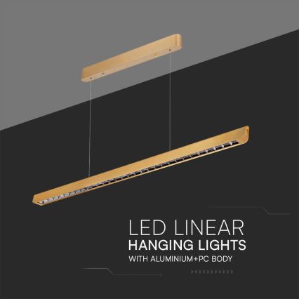 Suspension filaire LED/36W/230V 3000/4000/6400K doré