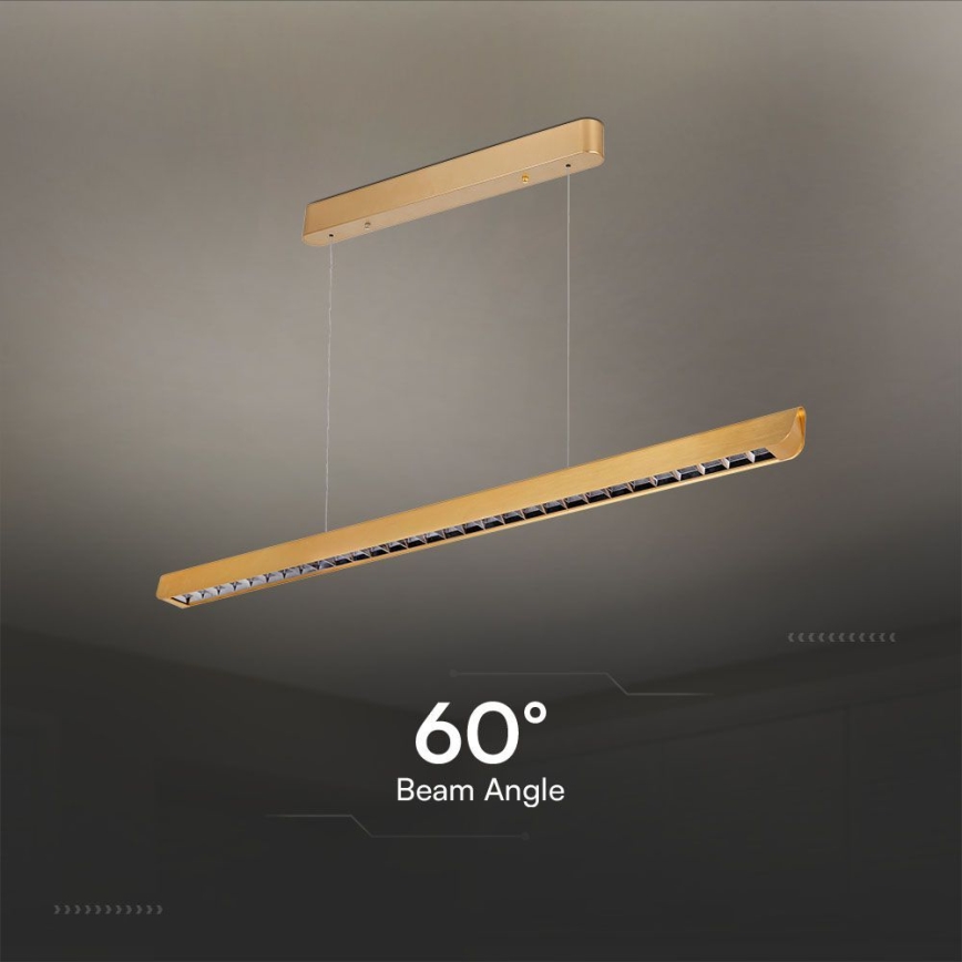 Suspension filaire LED/36W/230V 3000/4000/6400K doré