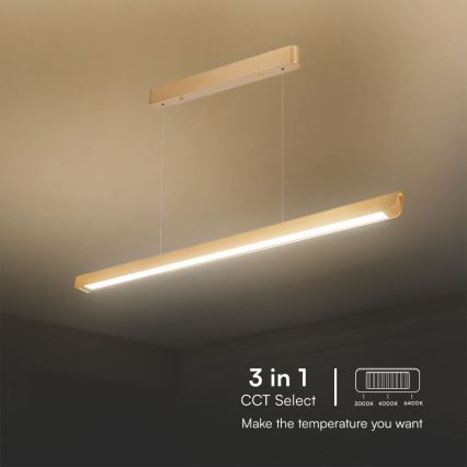 Suspension filaire LED/36W/230V 3000/4000/6400K doré