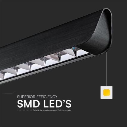 Suspension filaire LED/36W/230V 3000/4000/6400K noir