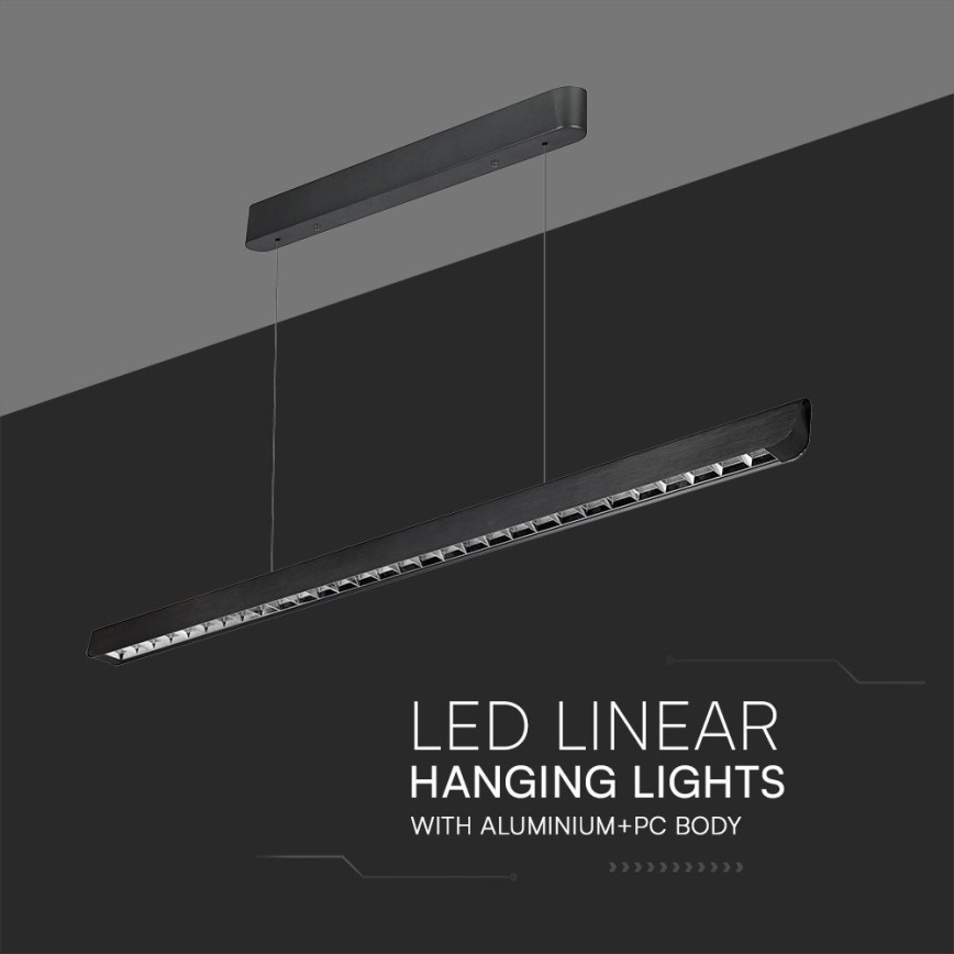 Suspension filaire LED/36W/230V 3000/4000/6400K noir