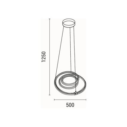 Suspension filaire LED/38W/230V 3000K 50x50 cm
