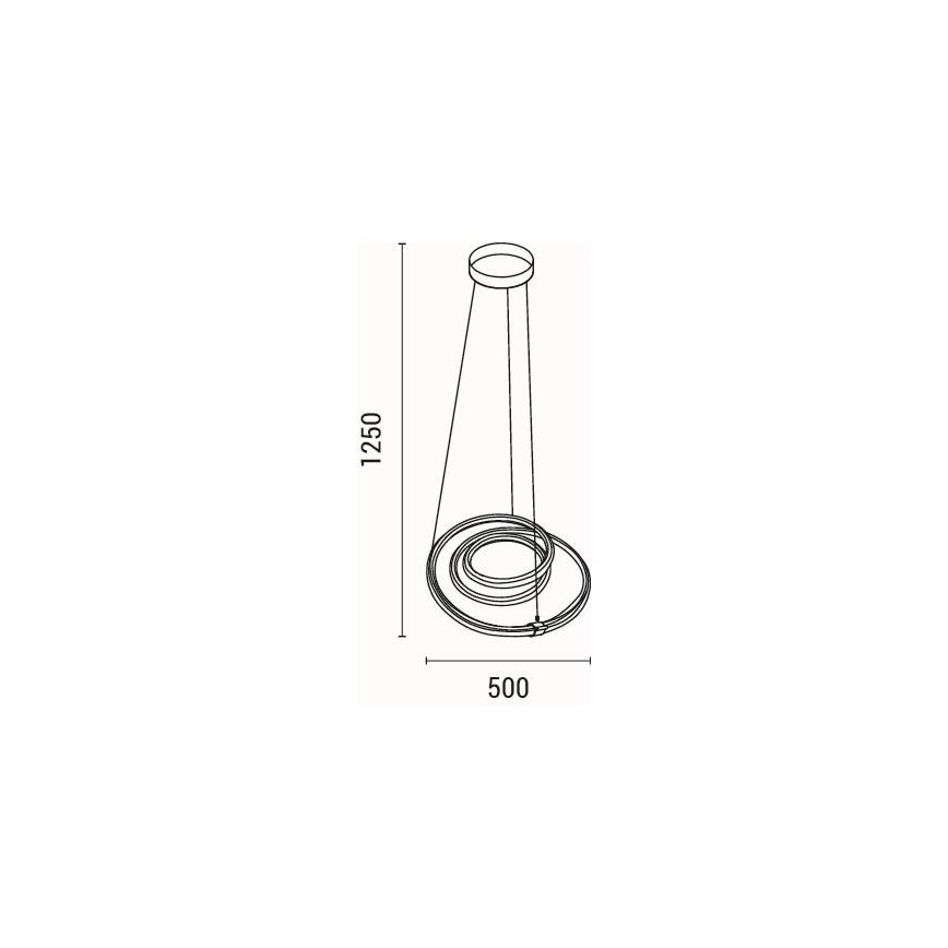 Suspension filaire LED/38W/230V 3000K 50x50 cm