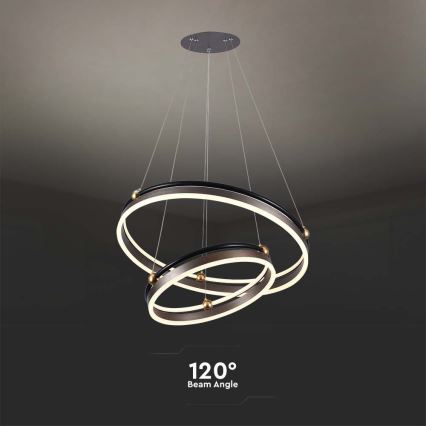 Suspension filaire LED/50W/230V 3000K d. 62 cm marron