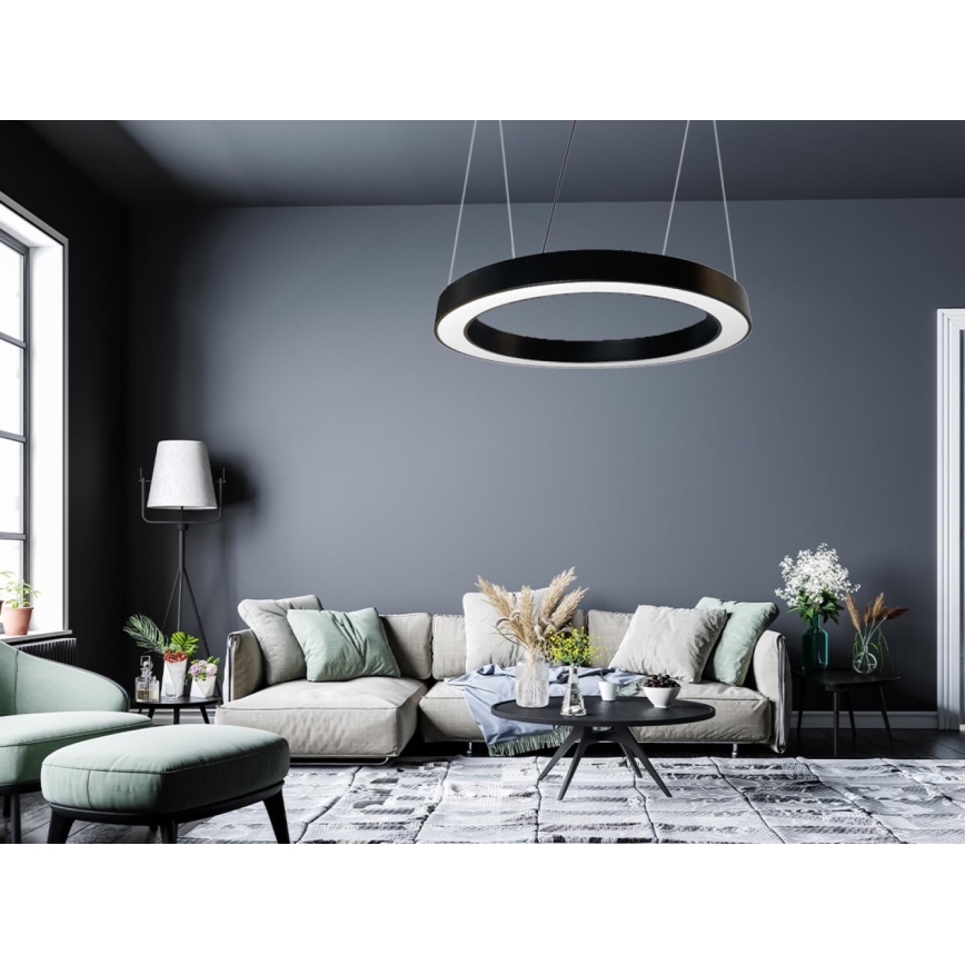 Suspension filaire LED/50W/230V 4000K d. 100 cm noir