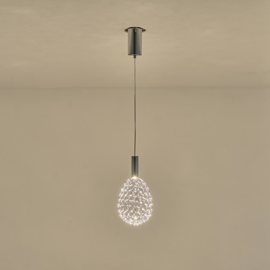 Suspension filaire LED/6,3W/230V 3000K chrome brillant d. 14 cm