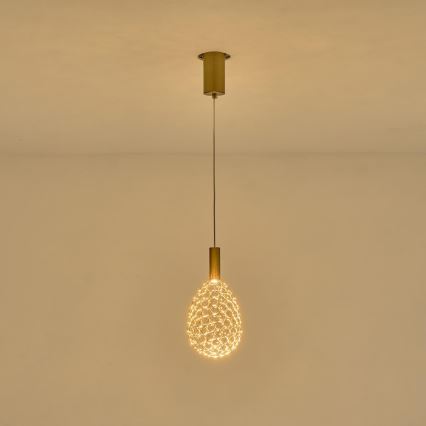Suspension filaire LED/6,3W/230V 3000K doré d. 14 cm
