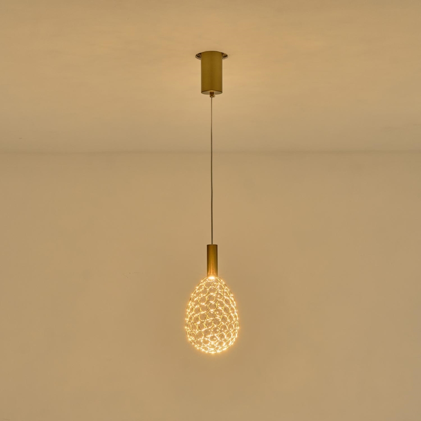 Suspension filaire LED/6,3W/230V 3000K doré d. 14 cm