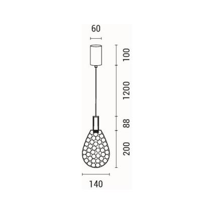Suspension filaire LED/6,3W/230V 3000K doré d. 14 cm