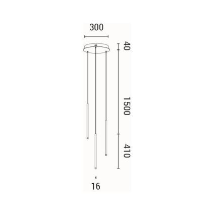 Suspension filaire LED/6W/230V 3000K d. 30 cm