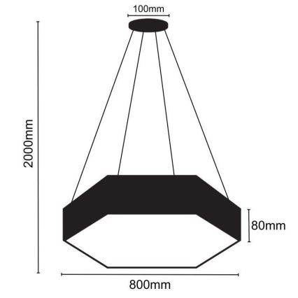 Suspension filaire LED/70W/230V 4000K d. 80 cm