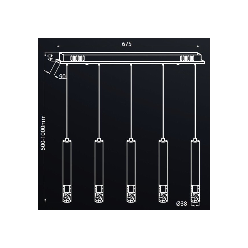 Suspension filaire LED ALBA 5xLED/25W/230V blanche