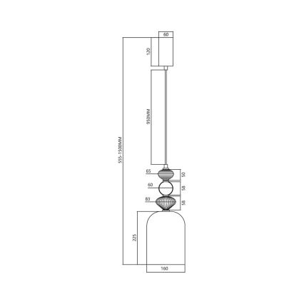 Suspension filaire LED ARTE LED/12W/230V d. 16 cm noir