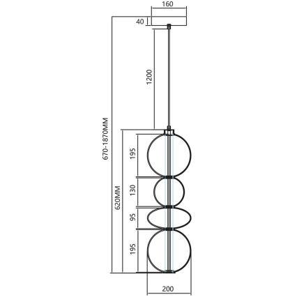 Suspension filaire LED DAPHNE LED/36W/230V gris