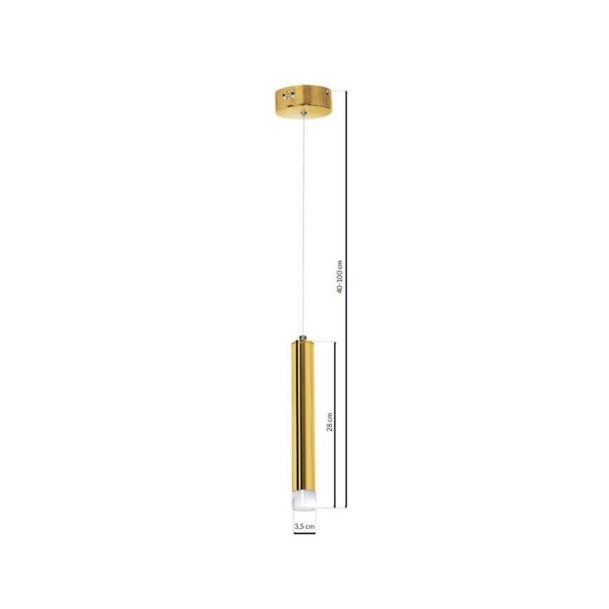 Suspension filaire LED GOLDIE 1xLED/5W/230V dorée