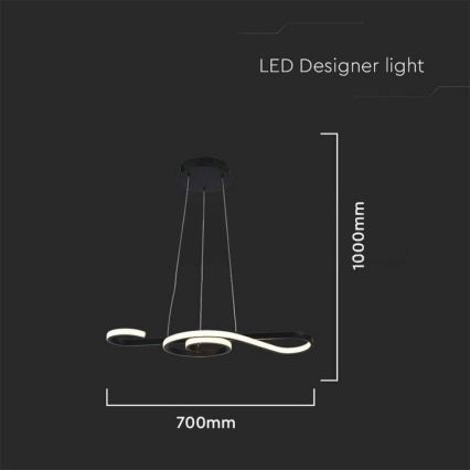 Suspension filaire LED LED/18W/230V 3000K noir