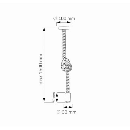 Suspension filaire LED ROPE 1xE27/8W/230V