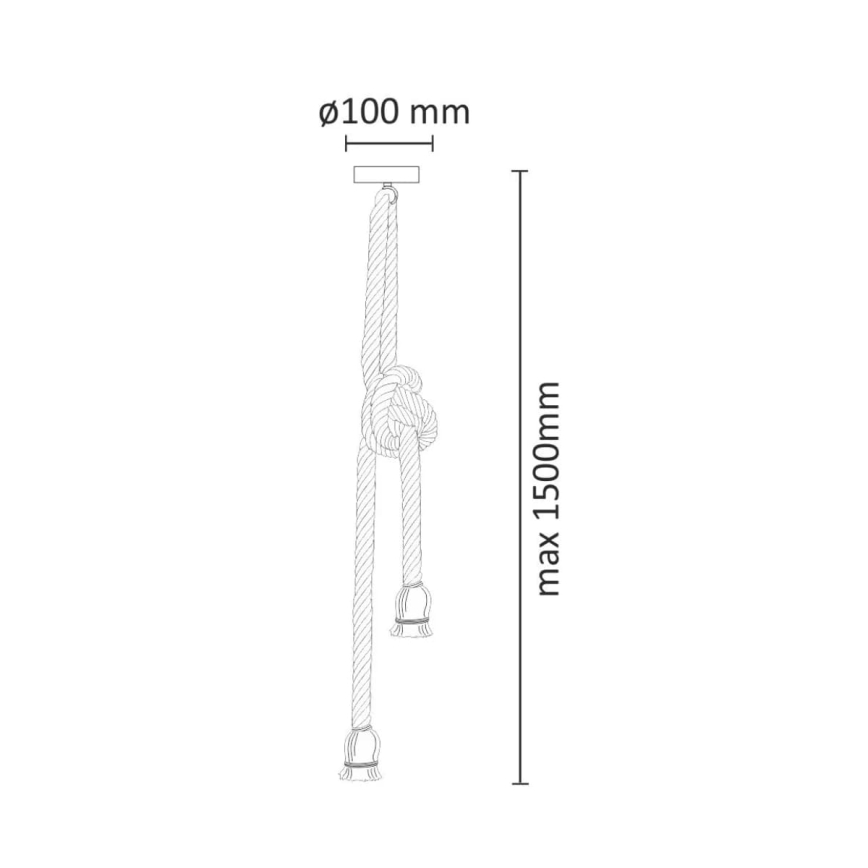 Suspension filaire ROPE 2xE27/10W/230V