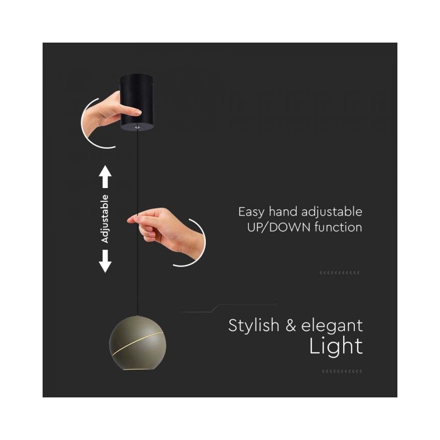 Suspension filaire LED tactile LED/8,5W/230V 3000K doré