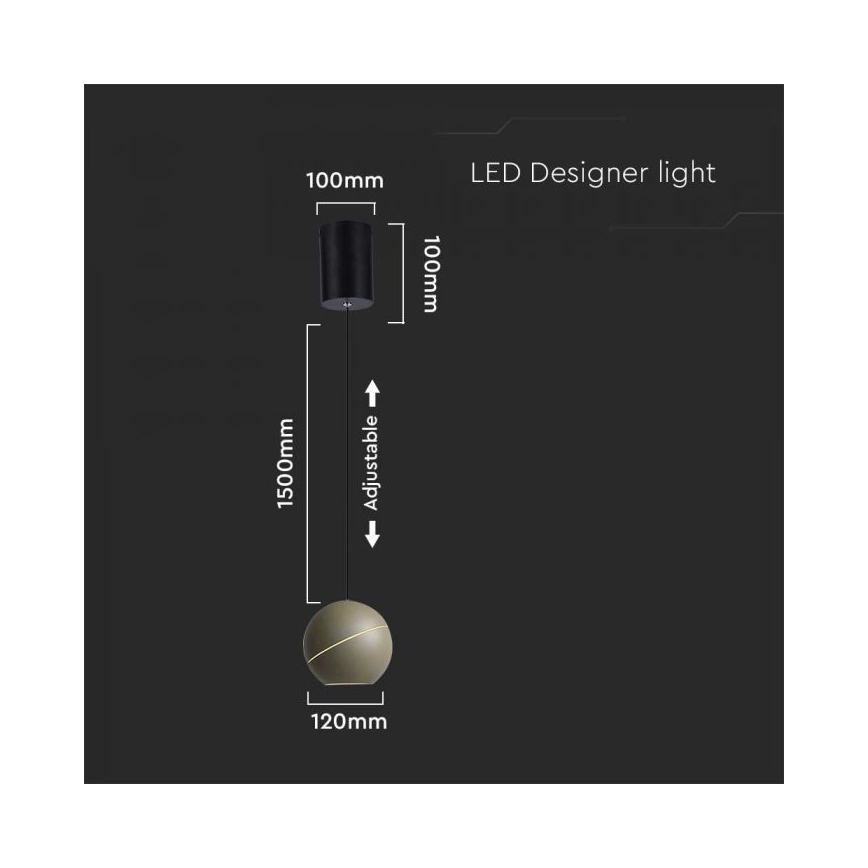 Suspension filaire LED tactile LED/8,5W/230V 3000K doré