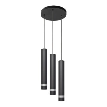 Suspension filaire LED TUBA 3xGU10/4,8W/230V noir/chrome brillant
