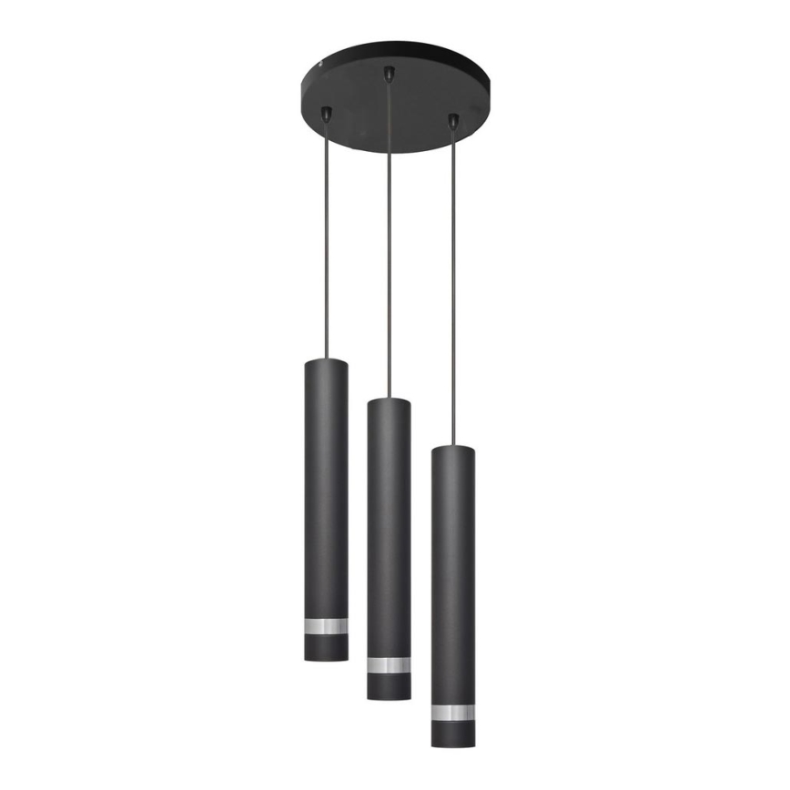 Suspension filaire LED TUBA 3xGU10/4,8W/230V noir/chrome brillant