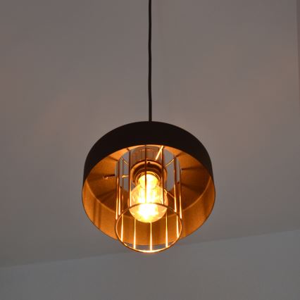 Suspension filaire LED VOLTA 2xE27/15W/230V noir/doré