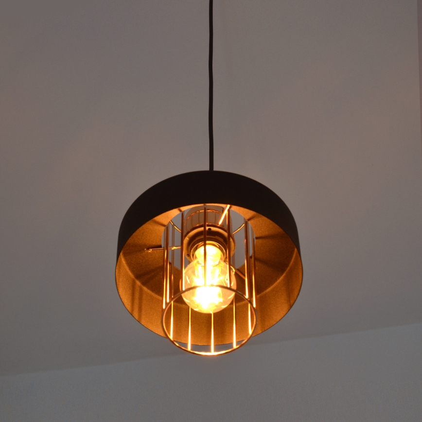 Suspension filaire LED VOLTA 2xE27/15W/230V noir/doré