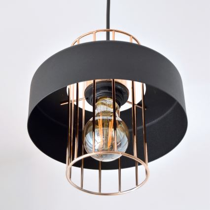 Suspension filaire LED VOLTA 2xE27/15W/230V noir/doré