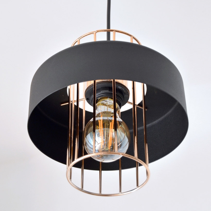 Suspension filaire LED VOLTA 2xE27/15W/230V noir/doré