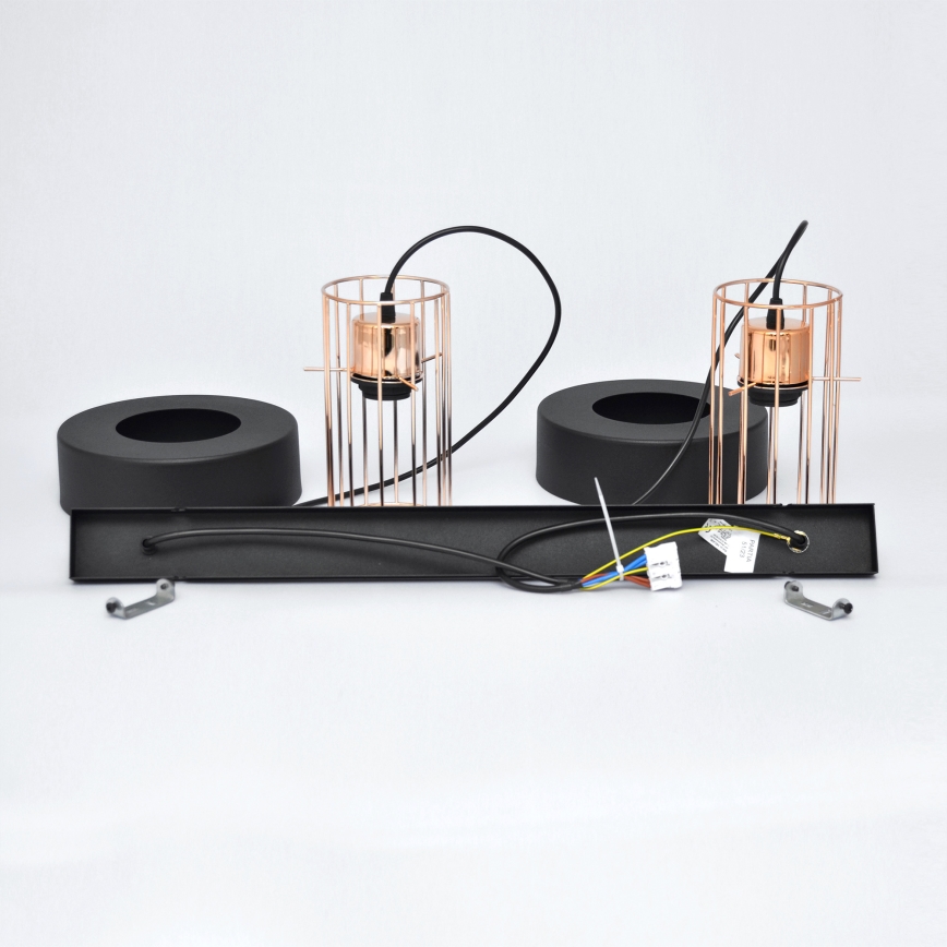 Suspension filaire LED VOLTA 2xE27/15W/230V noir/doré
