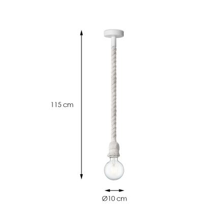 Suspension filaire LEONARDO ROPE 1xE27/10W/230V blanc