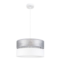 Suspension filaire LIMA 1xE27/60W/230V argent/blanc