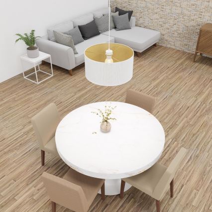 Suspension filaire LOFT SHADE 1xE27/60W/230V d. 40 cm blanc/doré