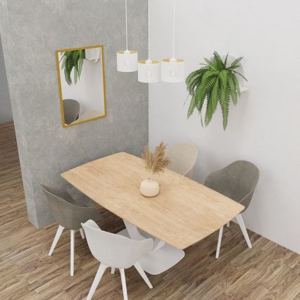 Suspension filaire LOFT SHADE 3xE27/60W/230V blanc/doré