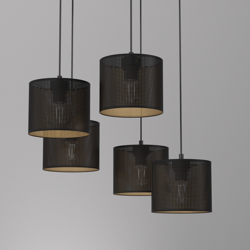 Suspension filaire LOFT SHADE 5xE27/60W/230V noir/doré