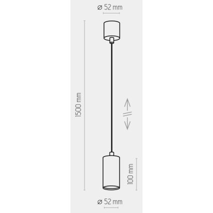 Suspension filaire LOGAN BLACK 1xGU10/10W/230V