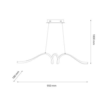 Suspension filaire LOOP LED/28W/230V noir