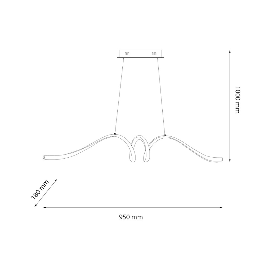Suspension filaire LOOP LED/28W/230V noir