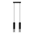 Suspension filaire LOOPEZ 2xGU10/10W/230V noir/chrome brillant