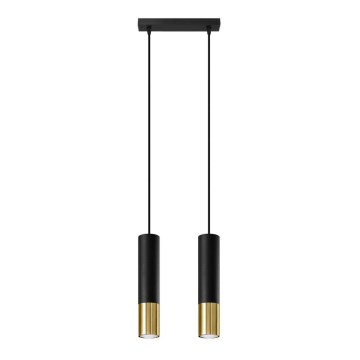 Suspension filaire LOOPEZ 2xGU10/10W/230V noir/doré