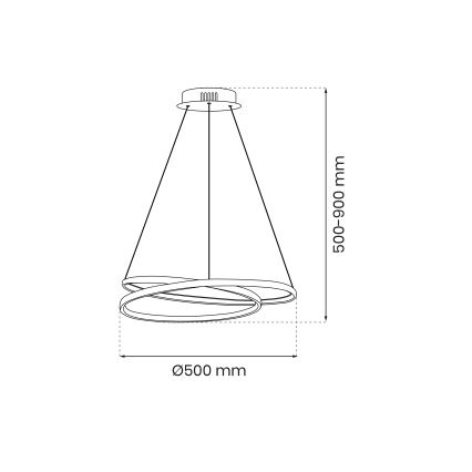 Suspension filaire LUCERO LED/48W/230V chrome brillant